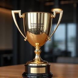 Trophée du Bâtiment Durable exposé à l’accueil