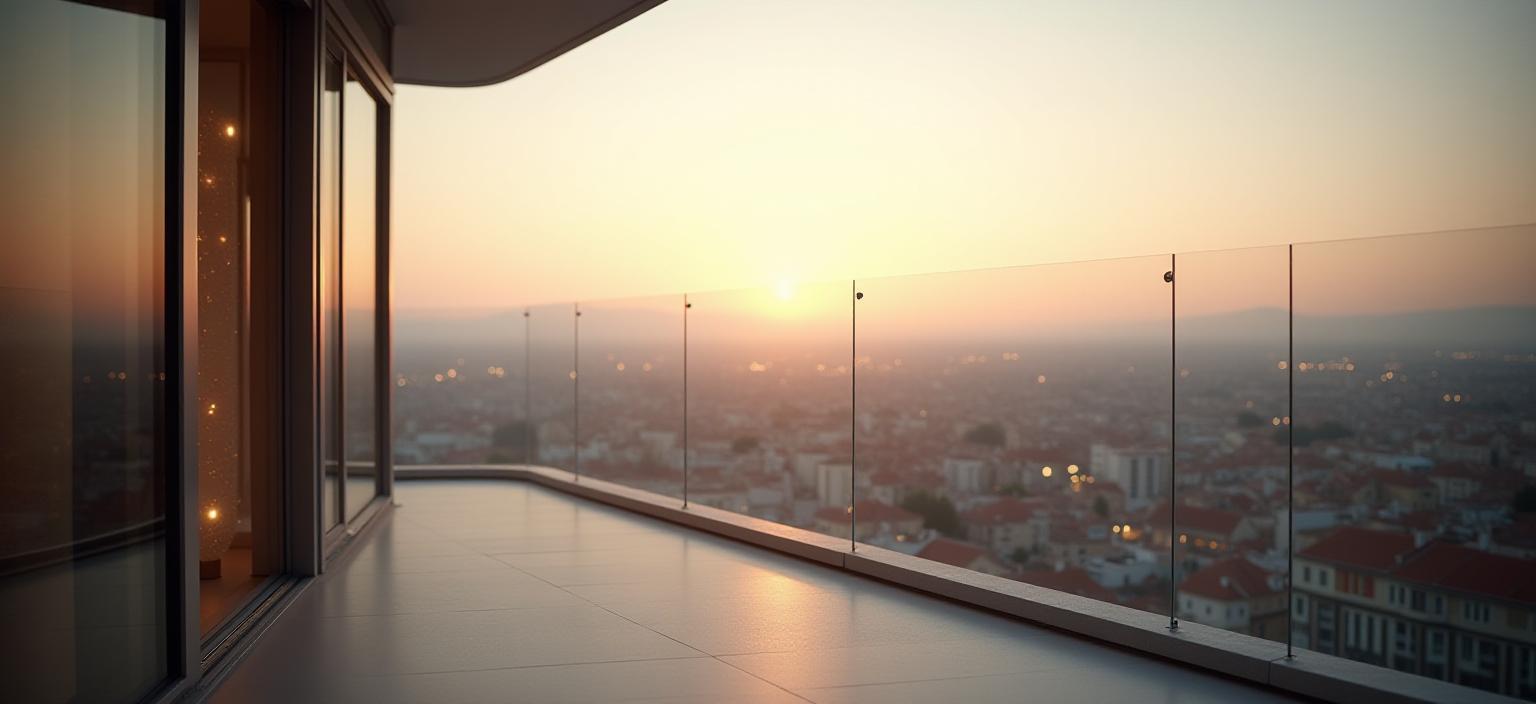 Vue panoramique d’un balcon vitré surplombant Lyon